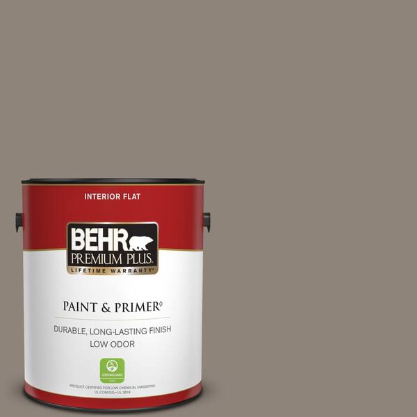 BEHR PREMIUM PLUS 1 gal. #N200-5 Woodcraft Flat Low Odor Interior Paint & Primer