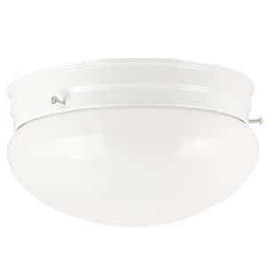6 in. 1-Light White Mushroom Dome Style Decorative Ceiling Flush Mount with Glass Shade No Bulbs Included (1-Pack)