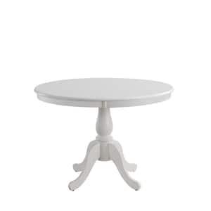 Fairview White 42 In Wooden Pedestal Fining Table