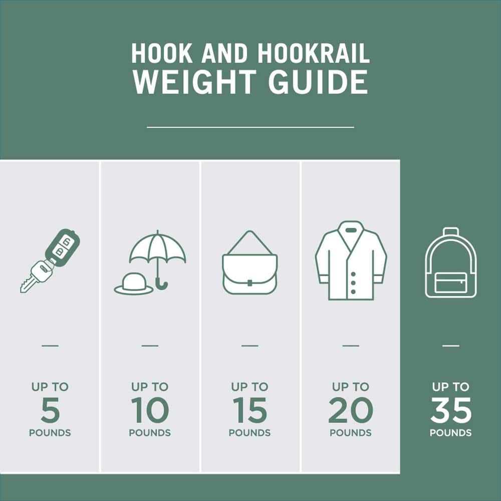 10-inch White and Satin Nickel Scroll Hook Rack