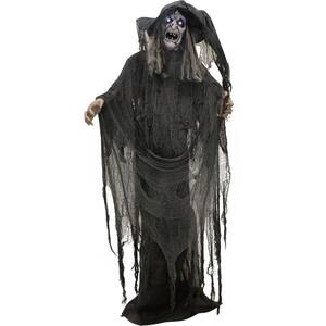 69 in. Standing Witch, Indoor/Covered Outdoor Halloween Decoration, LED White Eyes, Poseable, Battery-Operated, Phoenix