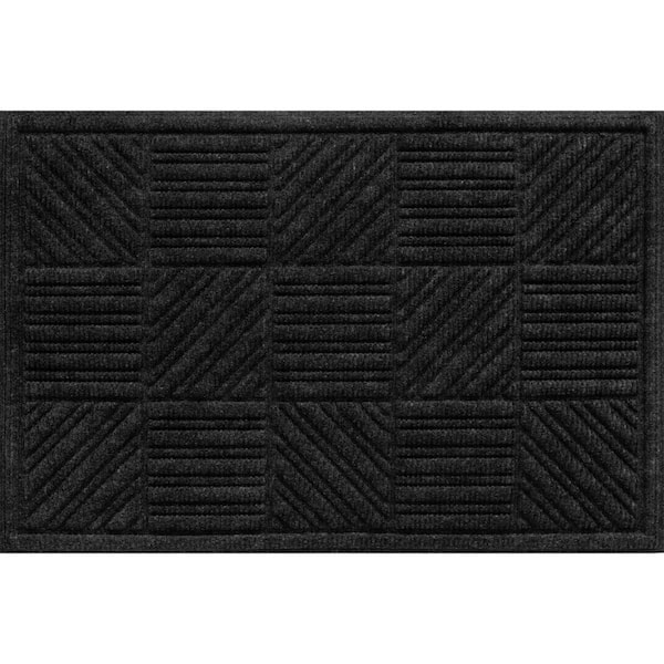 Flex Ribbed 24 in. x 36 in. Charcoal Doormat