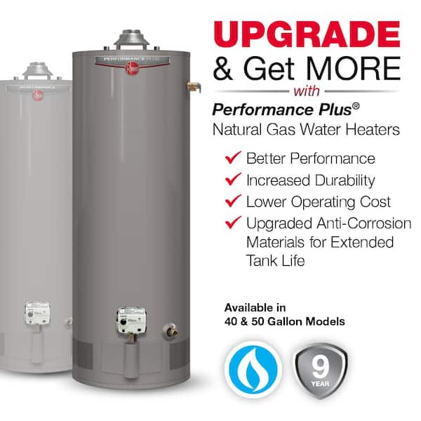 Rheem Performance 40 Gal. Short 34,000 BTU Natural Gas Water 