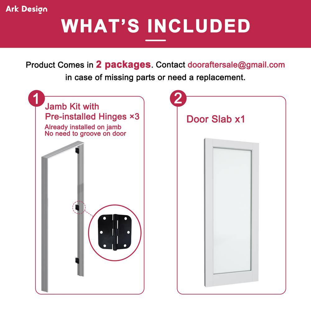 28 in. x 80 in. White 5-Lite Frosted Glass MDF Prehung Door