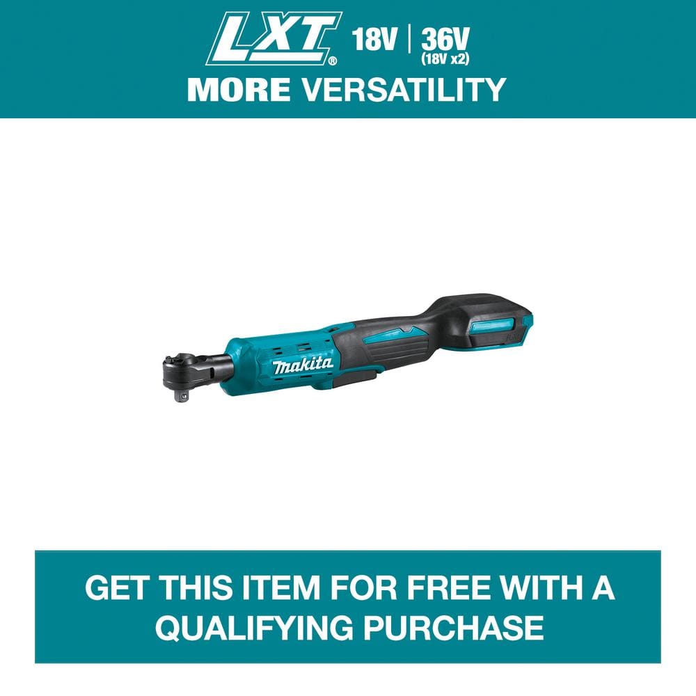 Makita 3 8 in. 1 4 in. 18V LXT Lithium Ion Cordless Square Drive Ratchet Tool Only XRW01Z The Home Depot