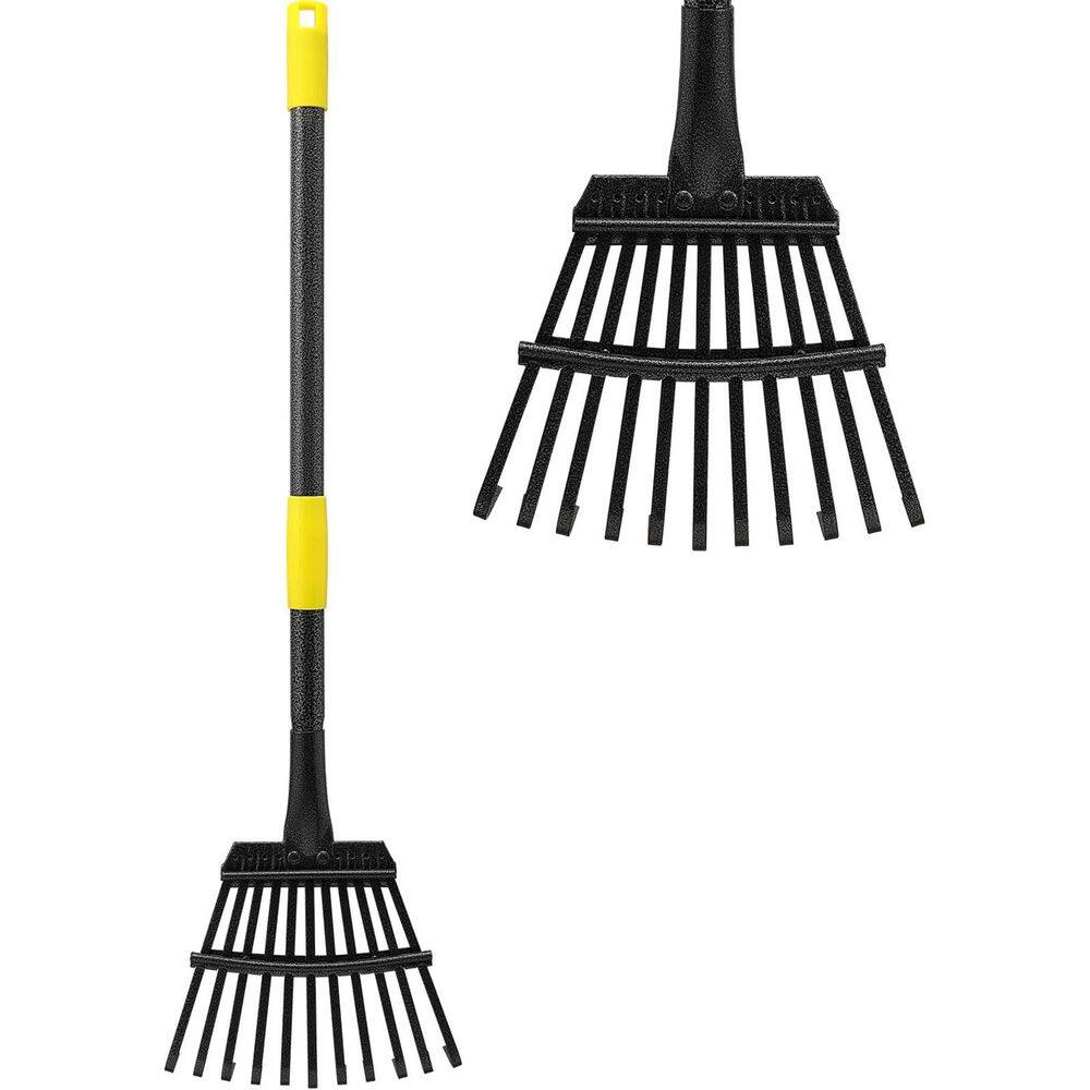 58 in. Iron Handle Metal Rake Heavy Duty Adjustable 11 Tines 9 in. Wide for Leaves Debris Flower Beds price history on PriceWatchPro
