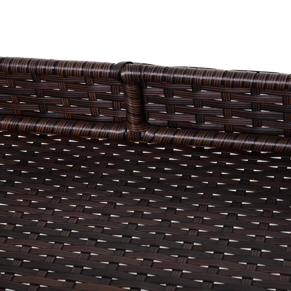 Outsunny 30.75'' Brown Rattan & Wicker Outdoor Serving Cart with Storage