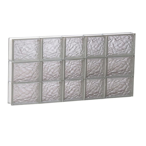 Clearly Secure 32.75 in. x 17.25 in. x 3.125 in. Frameless Ice Pattern Non-Vented Glass Block Window