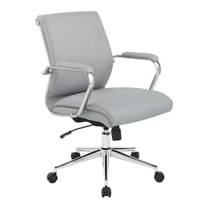 Pro-Line II Antimircrobial Fabric Series Mid Back Executive Manager's Chair In Dillon Steel and A Chrome Base