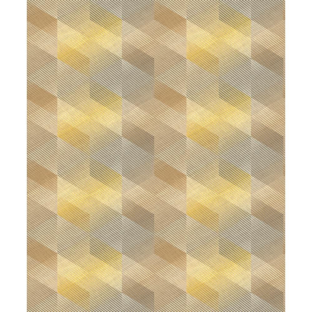 Walls Republic Ochre 3D Rhombus Stripe Print NonWoven Paste the Wall