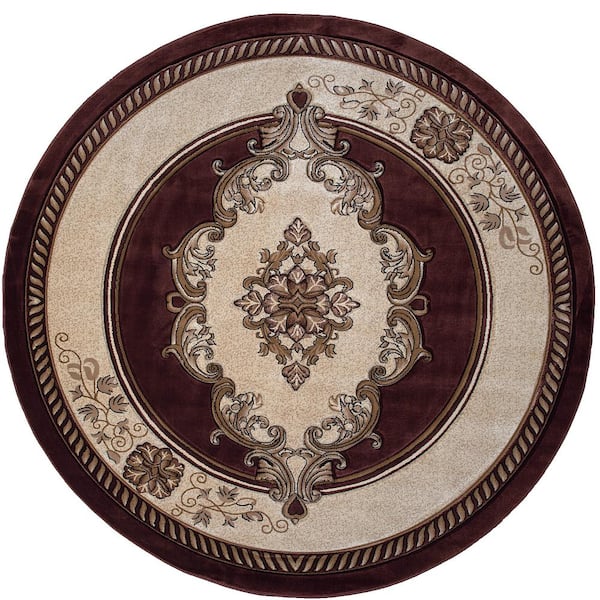 United Weavers Bristol Fallon Chocolate 7 ft. 10 in. x 7 ft. 10 in. Round Rug