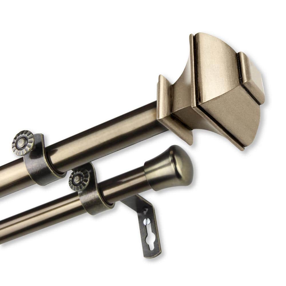 28 in. to 48 in. Adjustable 13/16 in. Julianne Double Curtain Rod in Antiqu