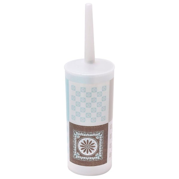 EVIDECO French home goods Faience Printed Toilet Bowl Brush Holder with Plastic Handle