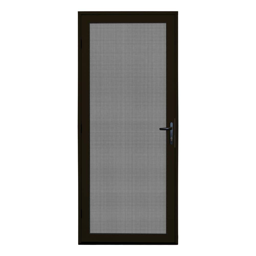 32 in. x 80 in. Bronze Surface Mount Ultimate Security Screen Door with Meshtec Screen -  TITAN, 5V0002DL0BZ00B