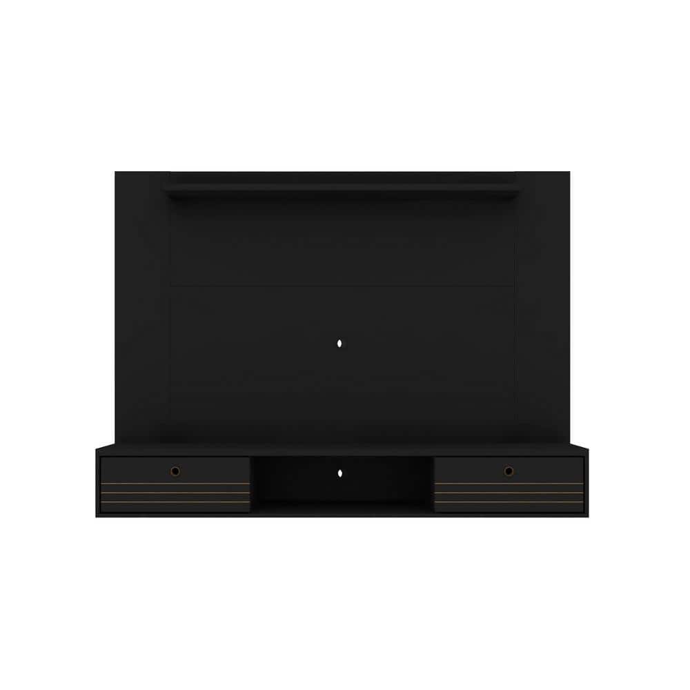 Black 76" Floating Entertainment Center with Mount
