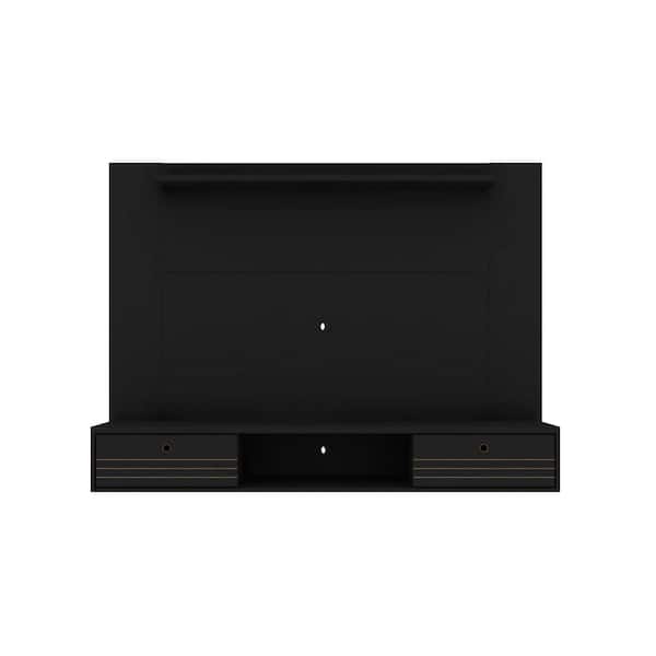 Manhattan Comfort Liberty 70.86 in. Black Floating Entertainment Center Fits TV's up to 65 in. with Cable Management