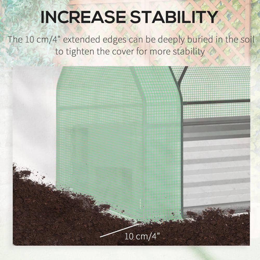 4ft x 3ft Green Galvanized Mini Greenhouse with PVC Cover