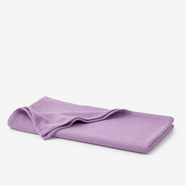 The Company Store Cotton Weave Pale Lilac Solid Woven Throw Blanket