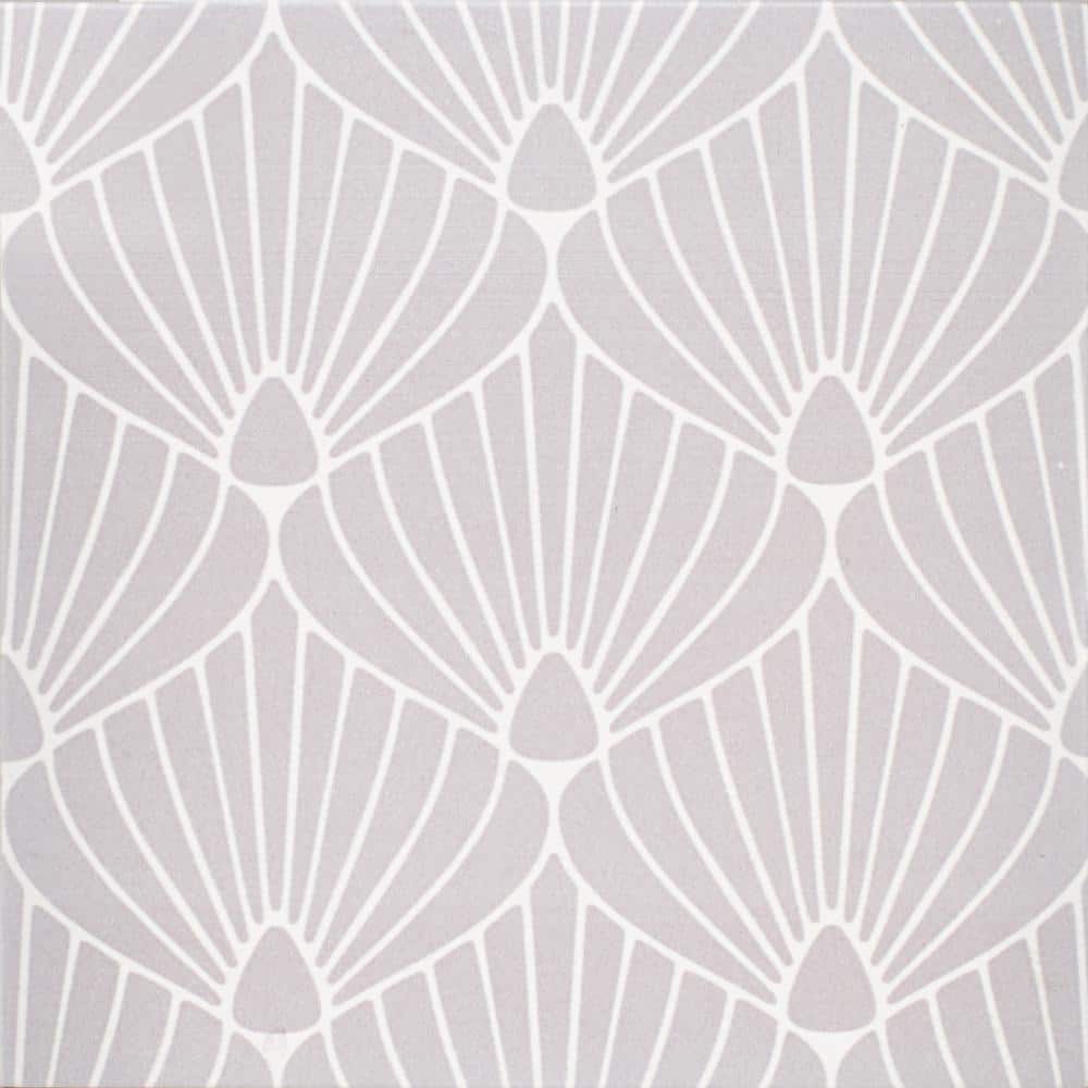 Roca Epoque Shell Lavender/White 8 in. x 8 in. Matte Ceramic Floor and Wall Tile (12.7 sq. ft./Case), Lavender/Matte