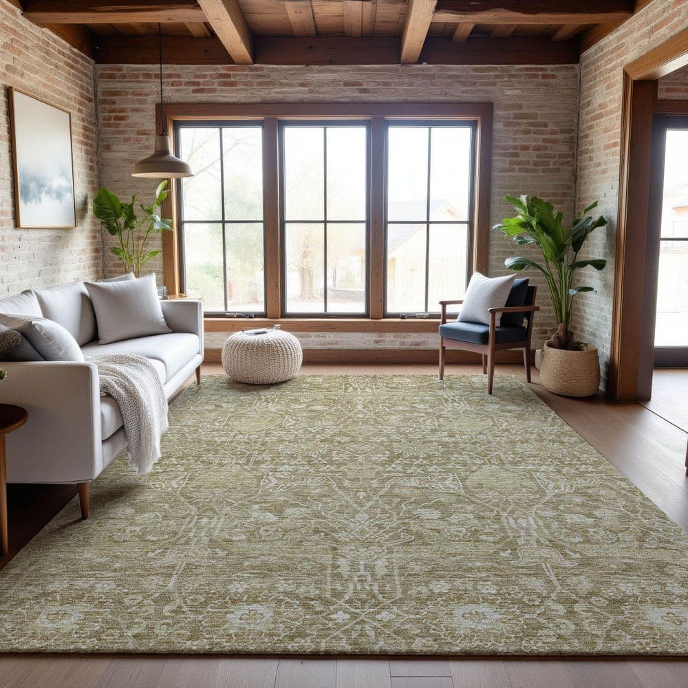 Mayfield Premium Machine Washable Abstract AMF1133 Taupe 8 ft. x 10 ft. Area Rug price history on PriceWatchPro
