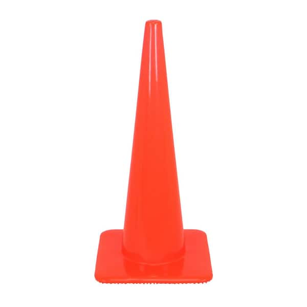 PRIVATE BRAND UNBRANDED 28 in. Orange PVC Flow Traffic Safety Cone with Orange Base