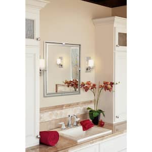 Hendrik 1-Light Chrome Bathroom Indoor Wall Sconce Light with Satin Etched Cased Opal Glass Shade