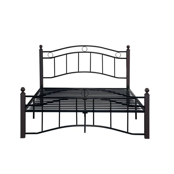 ANBAZAR Queen Size Metal Platform Bed Frame with Headboard and Footboard, Sturdy Steel Slat Support/no spring base required