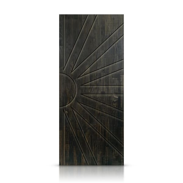 CALHOME 42 in. x 96 in. Hollow Core Charcoal Black Stained Pine Wood Interior Door Slab
