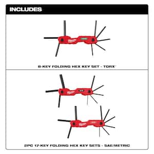 Electrician's SAE and Torx Folding Hex Key Set (19-Piece)