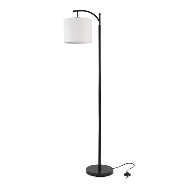 Ledpax Technology Tilden 65 In Black And White Floor Lamp With Hanging Shade Lpflmf1 The Home Depot White Floor Lamp With Hanging Shade, Black And White Floor Lamp