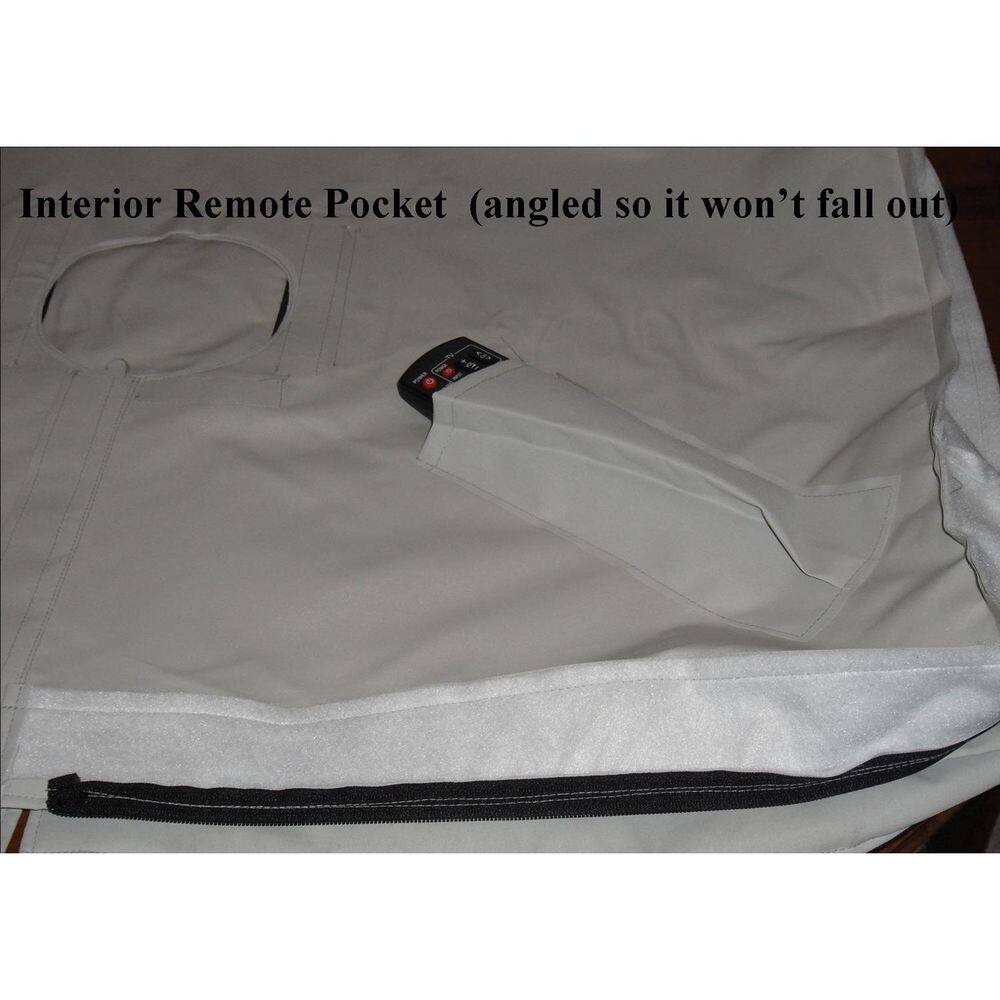 Solaire Light Gray Fabric Outdoor TV Cover with Zipper Closure