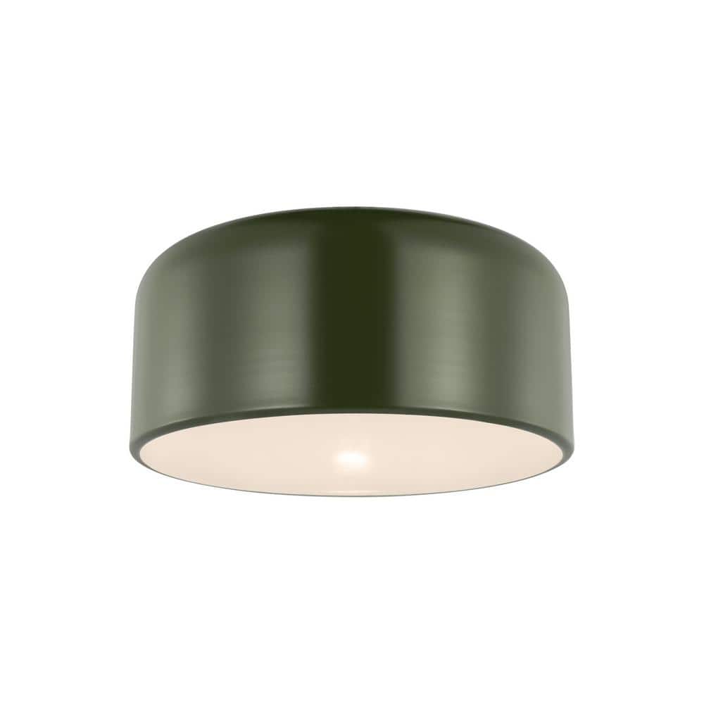 Olive and Brass 13.75" Flush Mount Ceiling Light
