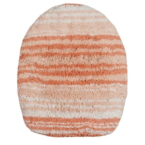 100% Cotton Gradiation Collection Machine Washable 18x18 Toilet Lid Cover, Coral