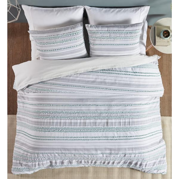 Real Living Real Living Aqua & Gray Stripe Reversible Comforter