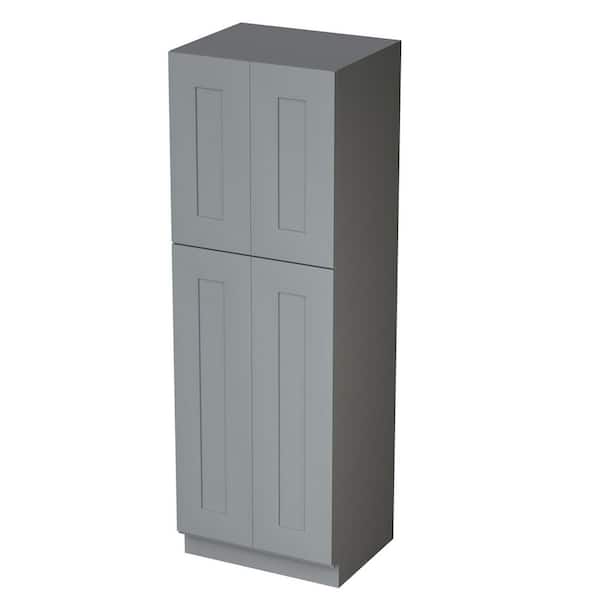 30in W x 24in D x 96in H Plywood Ready to Assemble Floor Base Kitchen Cabinet Wall Pantry Cabinet in Gray with Doors