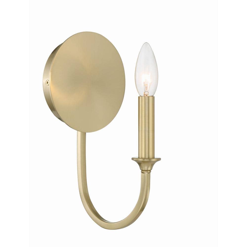 Payton Vibrant Gold Single Light Wall Sconce with White Silk Shade