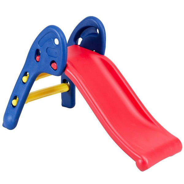 2 Step Children Folding Slide Plastic Fun Toy Up-down For Kids Indoor and Outdoor