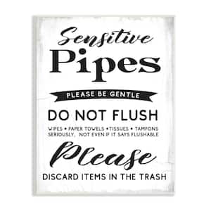 Sensitive Toilet Pipes Sign Flushing Restriction By Daphne Polselli Unframed Print Abstract Wall Art 13 in. x 19 in.