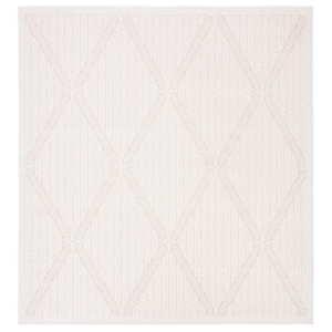 Bermuda Cream/Beige 7 ft. x 7 ft. Square Geometric Indoor/Outdoor Patio  Area Rug