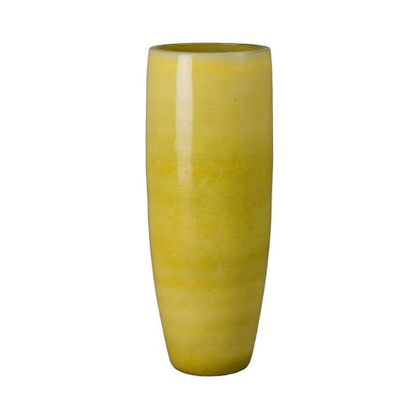Emissary 15 in. L X 38 In. H Yellow Snow Ceramic Round Cigar Jar with High-Fire Treatment