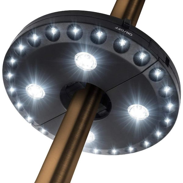 Phewnyzo 220 Lumen Cool White Patio Umbrella Light, Pole Mount Outdoor Light with 3 Brightness Modes and 28 LED Bulbs