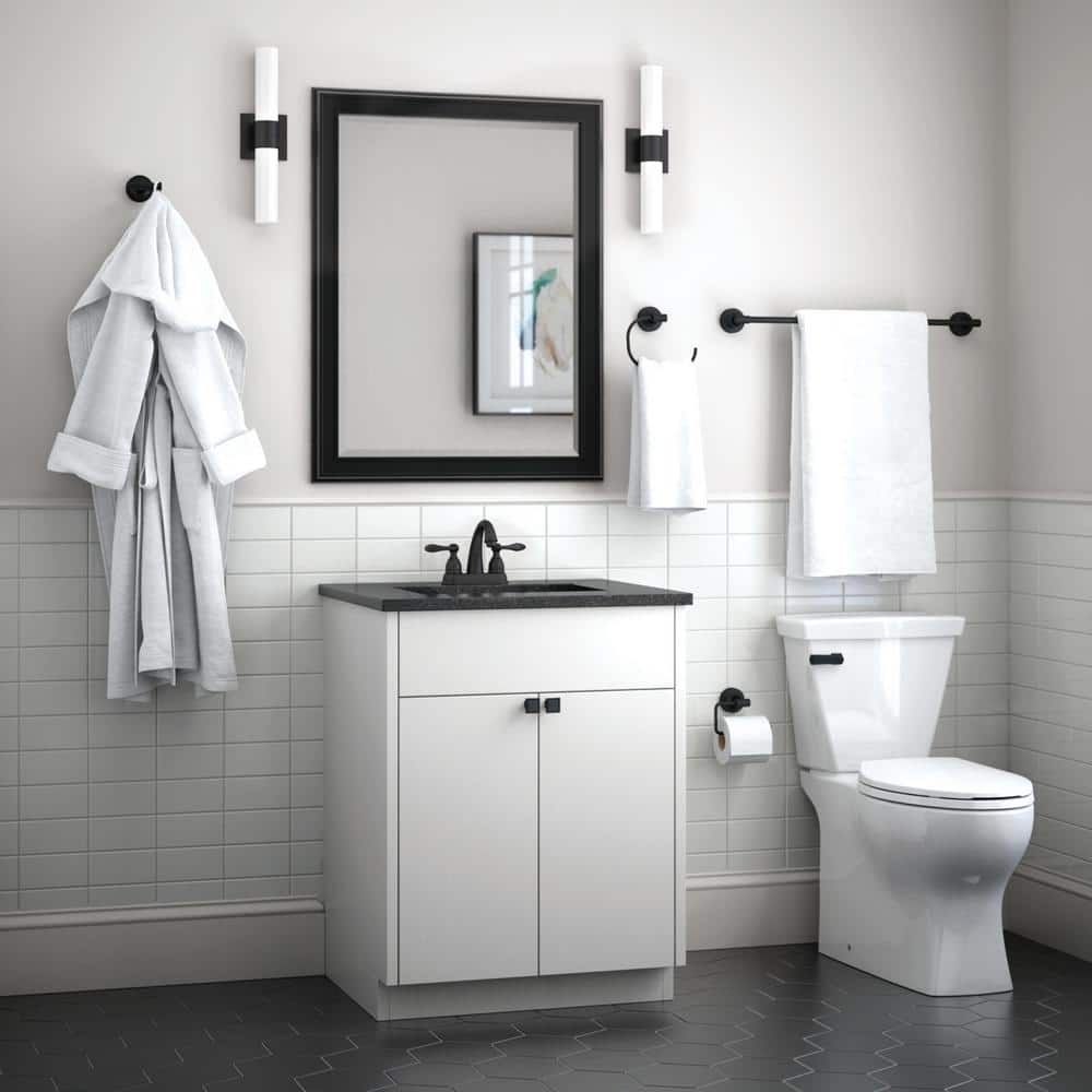 Matte Black 24" Wall Mounted Towel Bar