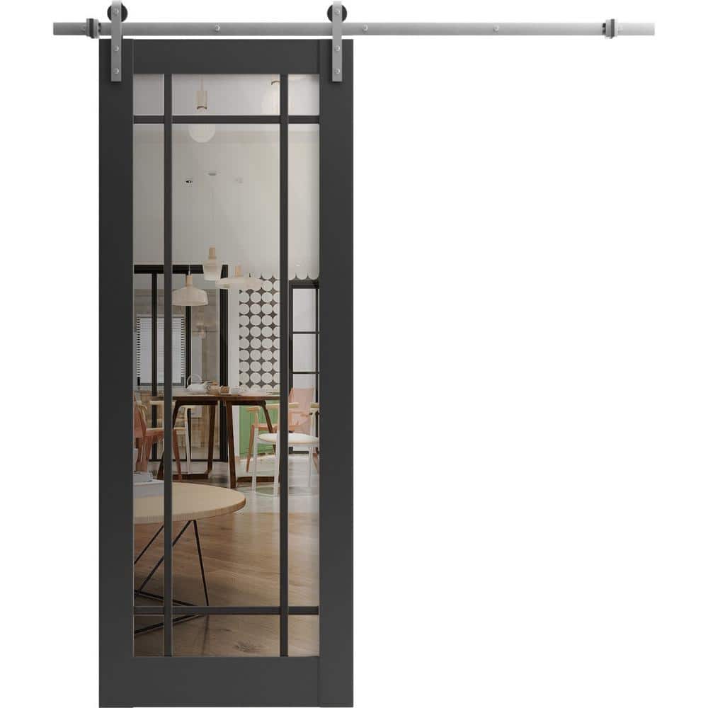 Assembly Required 24 in. x 84 in. 1-Panel Frosted Glass White Solid Wood Sliding Barn Door with Hardware Kit price history on PriceWatchPro