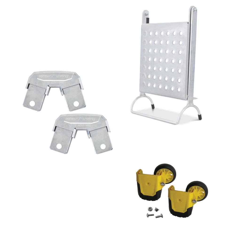 Gorilla Ladders MultiPosition Step Platform/Wheel Kit/Rail Bracket Kit