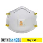8511 N95 Drywall Particulate Disposable Respirator with Cool Flow Valve (10-Pack)