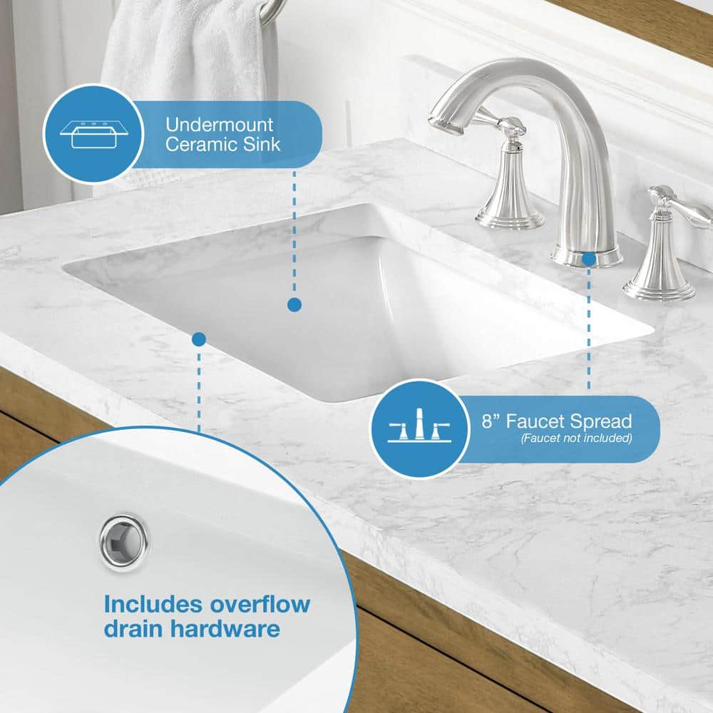 Athea 72" Almond Latte Freestanding Double Sink Bathroom Vanity