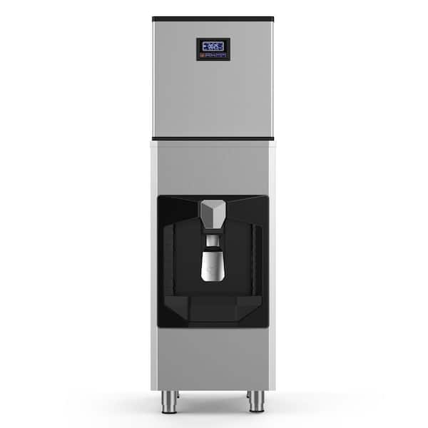19.88 in.Commercial Ice Maker 250 lbs./24 H Freestanding Stainless Steel Ice Maker Full Size Cubes with 100 lbs. Storage
