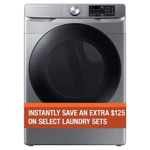 7.5 cu. ft. Smart Stackable Vented Electric Dryer with Steam Sanitize+ in Platinum