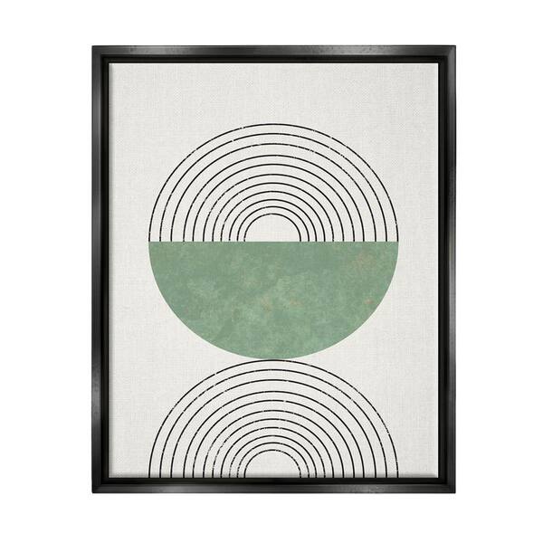 The Stupell Home Decor Collection Geometric Circular Study Curved Art Deco by Daphne Polselli Floater Frame Abstract Wall Art Print 25 in. x 31 in.