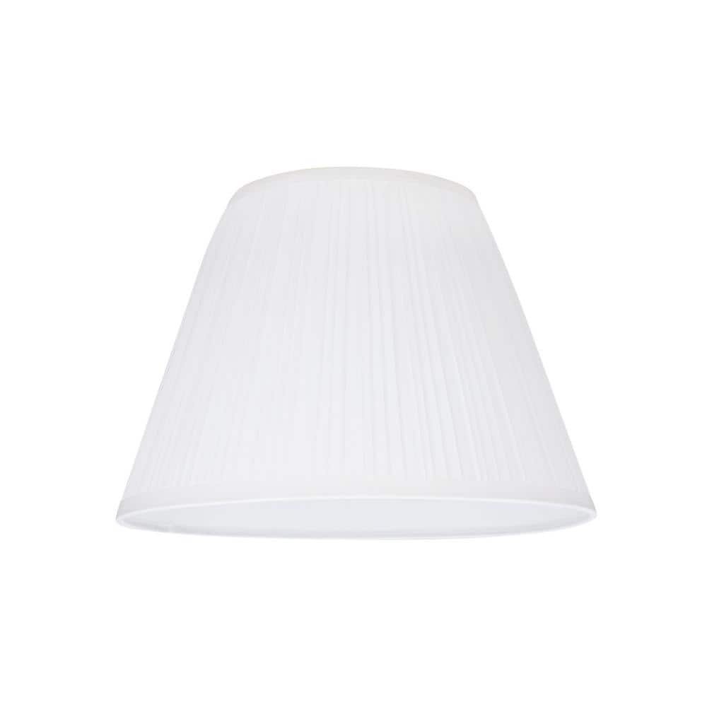 White Pleated Tetoron Cotton Empire Lamp Shade, 13"